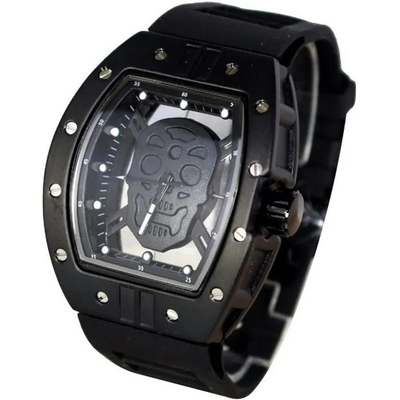 MONTRE HOMME TETE DE MORT CRANE SKULL DEATH NOIR