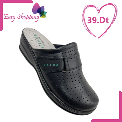 Sabot orthopédique médical en cuir pour femme