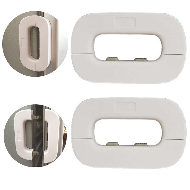 Lot de 2 loquets de porte pour la maison, le réfrigérateur, le réfrigérateur, la sécurité des enfants et des bébés - Adhésif 3M - Pas besoin d'outils ni de perçage_