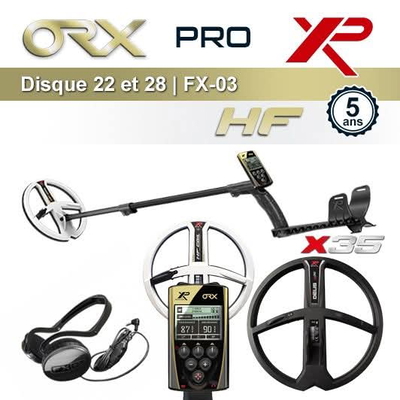 XP ORX Pro. Pack 2 disques DD 22,5 et 28 + casque FX02, Détecteur XP.