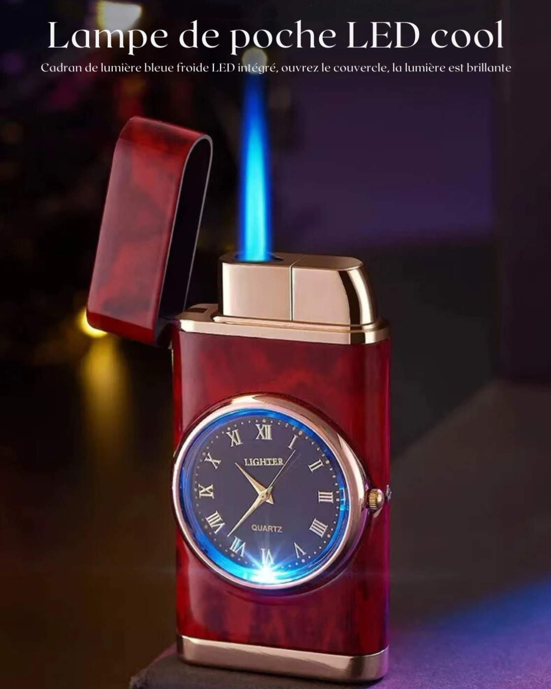 Watch Lighter Real Watch +Jet Torch Blue Fire (3)