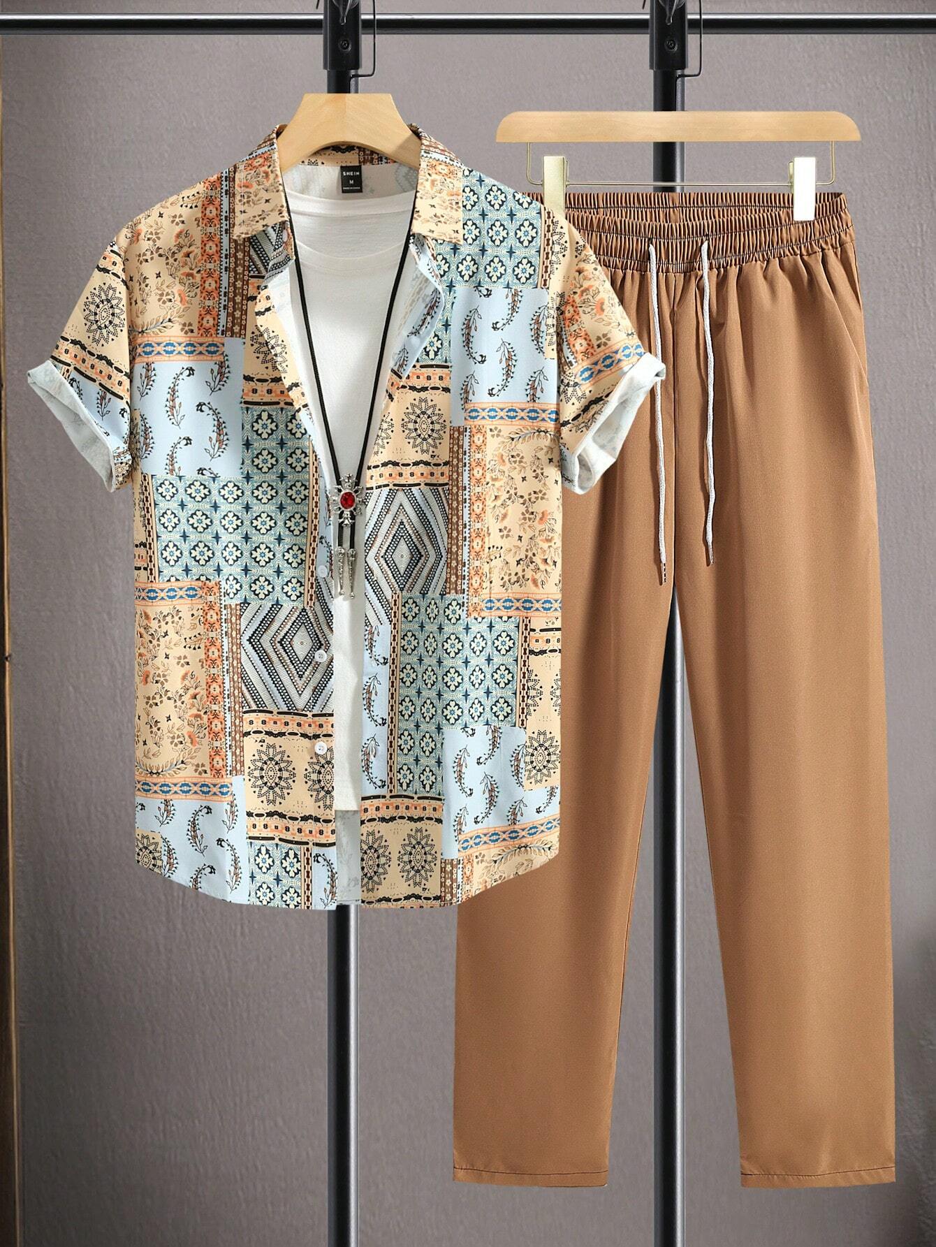 Manfinity_RSRT_Chemise__imprim_tout-sur-homme_casual_et_pantalon__taille_lastique_sans_t-shirt_pour_sortir__SHEIN_main_0