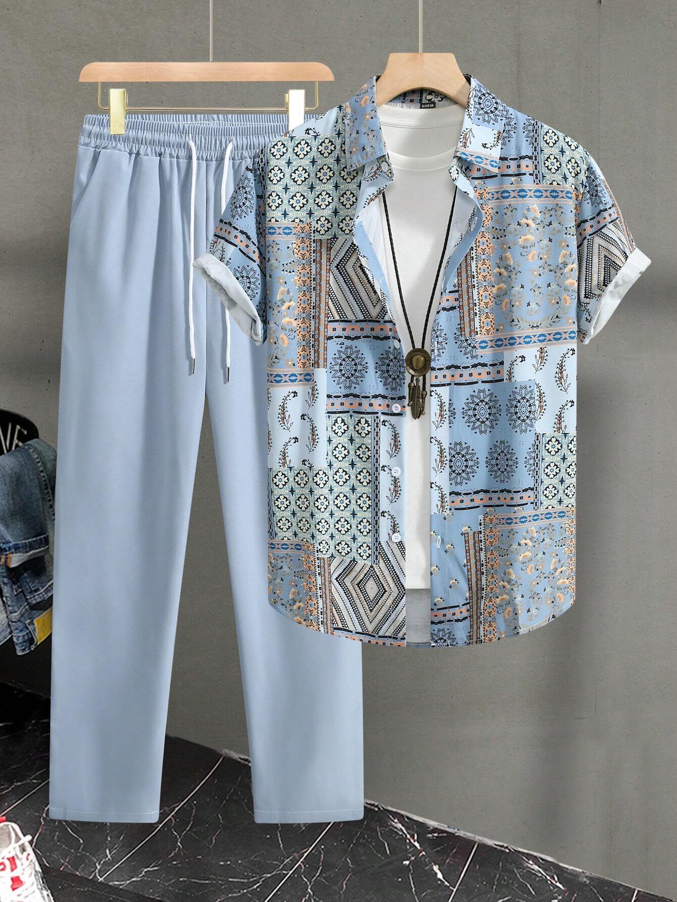 Manfinity_RSRT_Homme_Imprim_Chemise___Cordon_Pantalon_Sans_T-Shirt__SHEIN_main_0