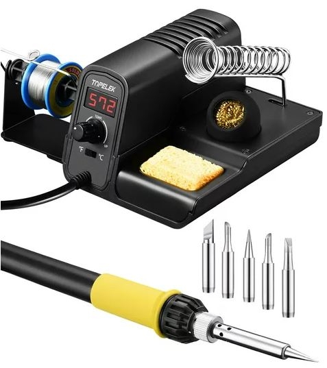 TIHOOK Kit de station de soudage numérique 72 W, fer à souder AC/DC, fer à  souder avec bloc d'alimentation, compatible avec les batteries Makita 18 V