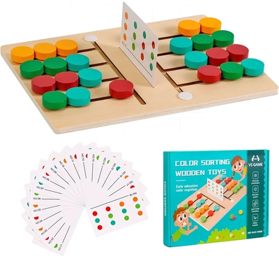 color sorting wooden toys