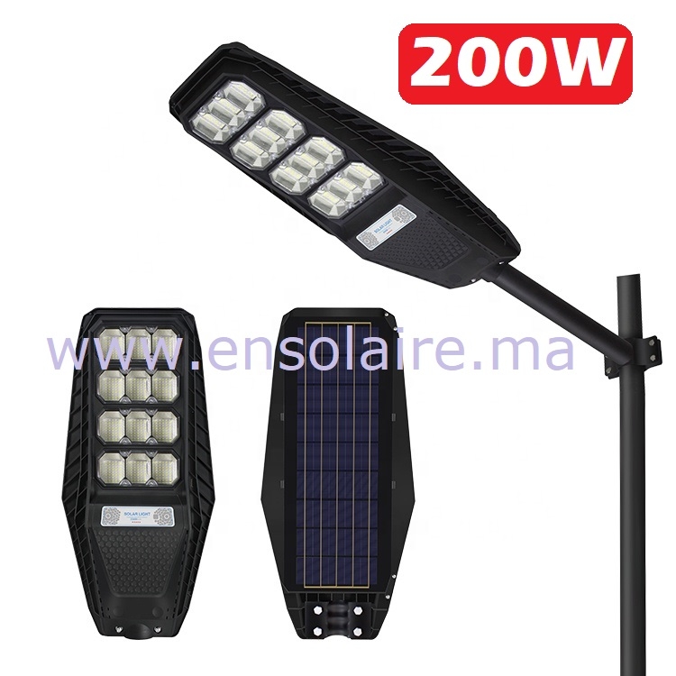 Lampadaire solaire LED 200W pour extérieur - Sundeal Maroc
