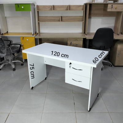 Bureau 2 Tiroir 1.20m Blanc