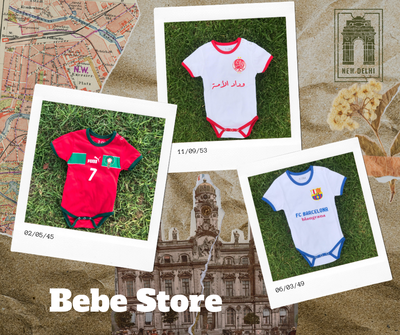 Les maillots Officiel des Maroc et Wydad et Barca pour bébés